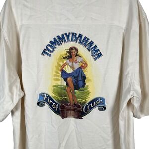 Tommy Bahama Silk Hawaiian Camp Shirt Mens L‎ First Crush Ivory Button Up read